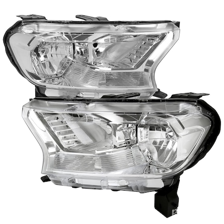 Spec-D Tuning OE STYLE HALOGEN HEADLIGHTS WITH CHROME HOUSING AND CLEAR LENS, 2PK LH-RAN19-RS